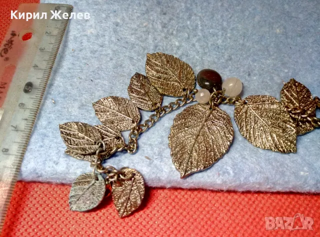 ЕФЕКТНА ЗЛАТИСТА ФЛОРАЛНА ВИНТИДЖ АРТ СТИЛ ГРИВНА 47449, снимка 4 - Гривни - 47336452