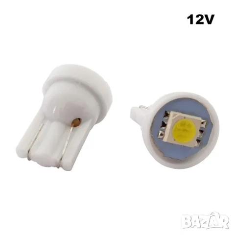 LED крушки T10 12V 6000K 2 броя за интериор
