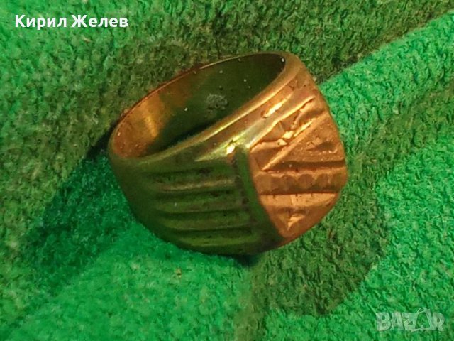 Стар ПОЗЛАТЕН БРОНЗОВ ПРЪСТЕН СТИЛНА РЕТРО ОРНАМЕНТИКА МАЙСТОРСКА РЪЧНА ИЗРАБОТКА  6936, снимка 2 - Антикварни и старинни предмети - 33369654