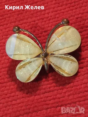 НЕЖНА ФИГУРАЛНА ЗЛАТИСТА АРТ БРОШКА ПЕПЕРУДА 43522, снимка 11 - Други - 48829925