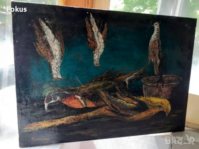 Стара картина масло на платно на Portaluppi, снимка 2 - Антикварни и старинни предмети - 40549989