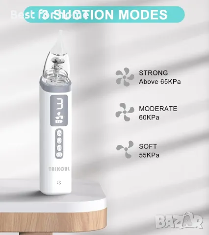 Електрически аспиратор за сополи TAIKOUL акумулаторен, снимка 3 - Прибори, съдове, шишета и биберони - 47819350