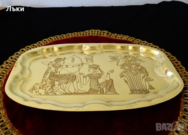 Поднос,плато,пано с ловна картина Египет. , снимка 3 - Антикварни и старинни предмети - 35997741