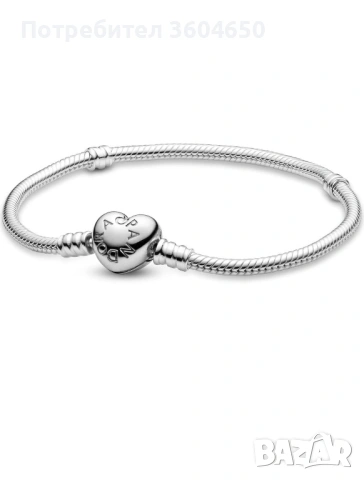 Pandora сребърна гривна със сърце