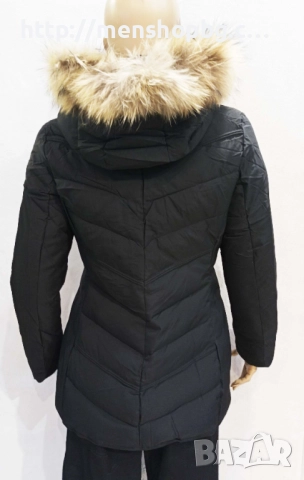 Големи размери яке с естествен пух -  черно, снимка 4 - Якета - 52043016