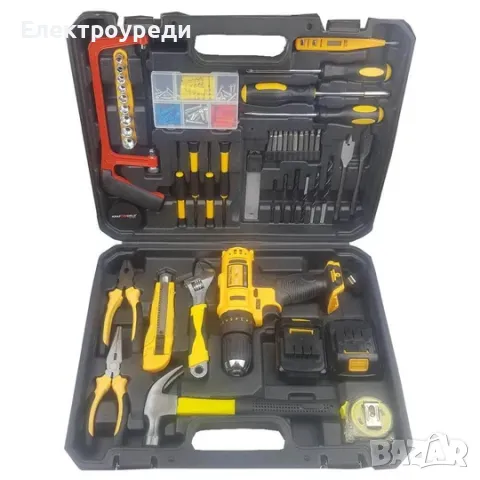 Aкумулаторен Ударен Винтоверт 36V 111 части с 2 батерии в куфар 8 ампера, снимка 4 - Винтоверти - 47620101