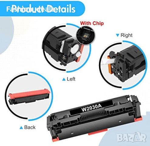 Нови 4 броя тонер касети мастило офис принтер 415A 415X M479FDW за HP 415A 415X Color LaserJet Pro, снимка 6 - Други - 42345524