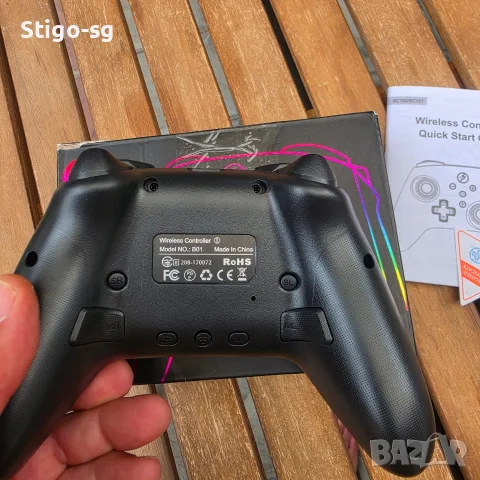 Безжичен гейминг контролер с RGB подсветка и уникален огнен дизайн (Flames / Lava), снимка 4 - Аксесоари - 56162469