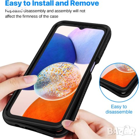 CENHUFO за калъф за Samsung A14 4G/5G - черен, снимка 7 - Калъфи, кейсове - 42283630