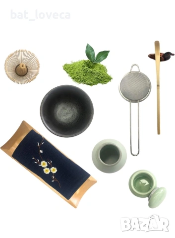 Традиционен японски комплект за чай мача Artcome, бъркалка за мача, традиционна лъжичка, купа и кути, снимка 2 - Чаши - 53699395