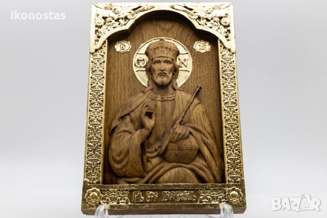 Релефна икона на Исус Христос Вседържител от масивен дъб