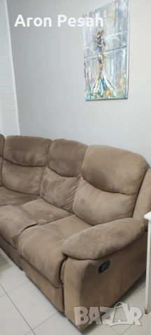 Продавам холов ъгъл - Дясен с 2 механични релакс механизма на крайните седалки !, снимка 3 - Дивани и мека мебел - 52919979