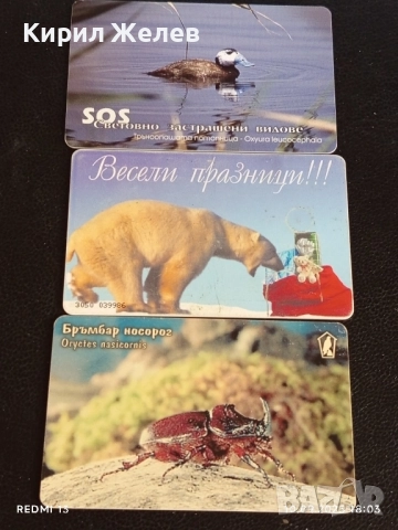 Три фонокарти тема ЖИВОТНИ БРЪМБАР НОСОРОГ,ТРЪНООПАШАТА ПОТАПНИЦА за КОЛЕКЦИОНЕРИ 50869