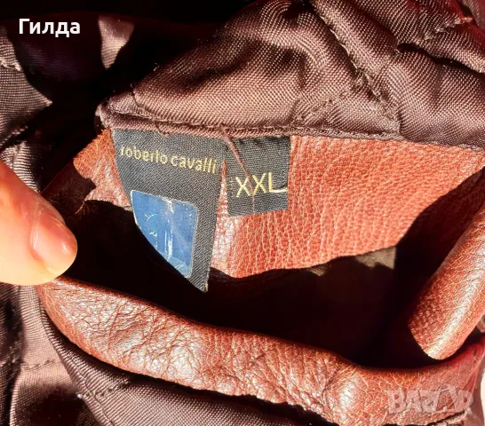 кожено бомбър яке топло размер XL 50 52 Roberto Cavalli налично, снимка 14 - Якета - 55988953
