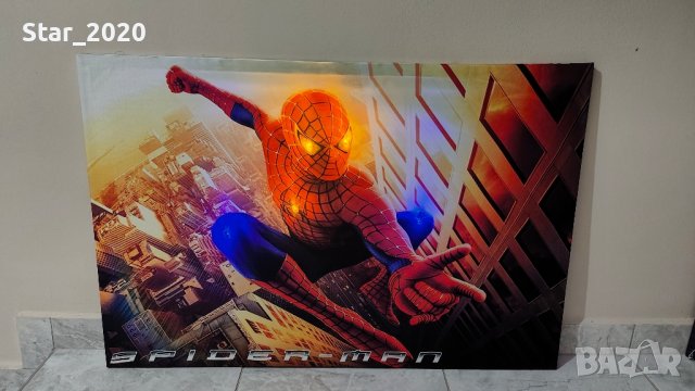 Светеща картина с LED осветление - Spider man , снимка 2 - Картини - 41926799
