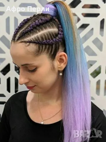 💜Плитки с КАНЕКАЛОН💜 боксьорски плитки опашки ариел къдрици екстеншъни бохо плитки , снимка 10 - Аксесоари за коса - 55848349