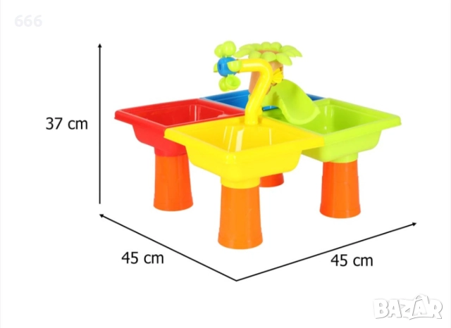 Маса за игра с пясък и вода с капак и аксесоари, многоцветна, снимка 2 - Други - 52579048