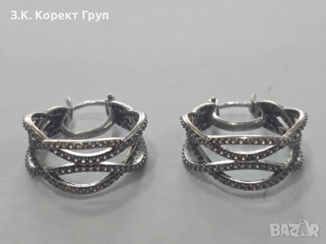 Сребърни обеци 925, снимка 2 - Обеци - 51080086