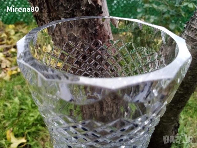 Българска кристална ваза, снимка 3 - Вази - 52654247
