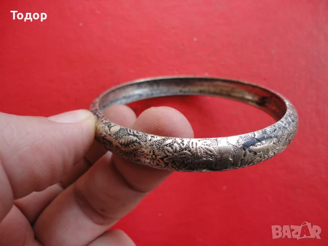 Страхотна посребрена гривна , снимка 5 - Гривни - 50460164