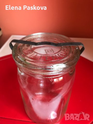 буркан немски, стъклен капак, метална скоба за затваряне - 1 л., снимка 3 - Кутии за храна - 41061413