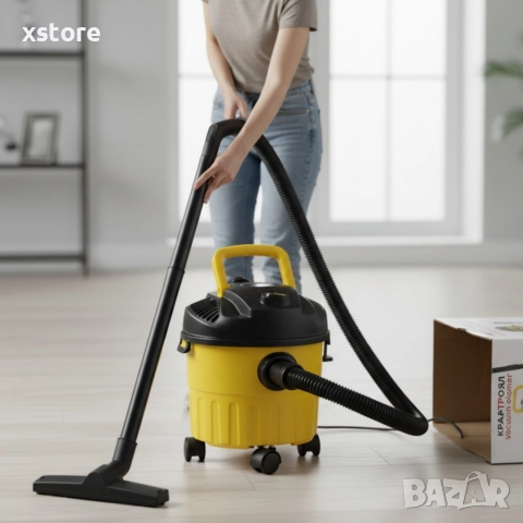 Мощна прахосмукачка за сухо и мокро почистване с 10L контейнер, снимка 3 - Прахосмукачки - 52795668