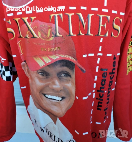 Michael Schumacher F1 Formula 1 World Champion Six Times 2003 Hoodie Size XL, снимка 10 - Суичъри - 52430318