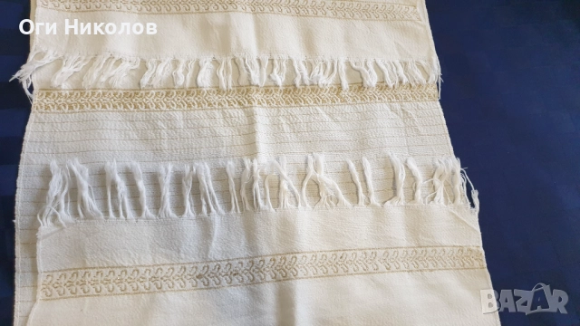 Кърпа,месал от фин кенар и везани орнаменти от сърма, снимка 5 - Антикварни и старинни предмети - 51993697