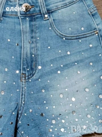 Дамски къси панталонки- кристали, снимка 2 - Къси панталони и бермуди - 50667822