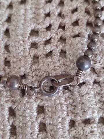 Старо сребърно колие с тюркоаз, снимка 5 - Колиета, медальони, синджири - 52631501