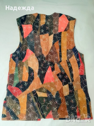 Кожен елек с декоративен шев, снимка 2 - Други - 53398698