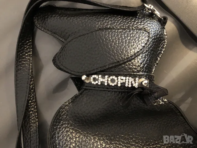 Ефектна черна дамска чанта „Куче“ с кристалчета CHOPIN / Crossbody bag, снимка 3 - Чанти - 56053701