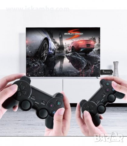 БЕЗЖИЧНА РЕТРО КОНЗОЛА ЗА ТЕЛЕВИЗОР С 10 000 ИГРИ И 2 PLAYSTATION ДЖОЙСТИКА - КОД 3167, снимка 6 - PlayStation конзоли - 33888695