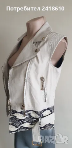Philipp Plein Leather Womens Vest Size S / ОРИГИНАЛ! Дамски Кожен Елек!, снимка 2 - Елеци - 49796466