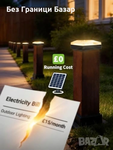 Нови 6 броя Соларни лампи за градина ограда 4x4 3 цвята 2 яркости IP65, снимка 7 - Соларни лампи - 53815769