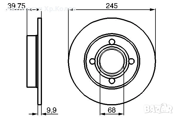 Диск спирачен заден дeсен/ляв за AUDI 80 B2,B3,B4,90 B2,B3,COUPE B2,B3 1.8-2.8 08.82г.- № A1141P, снимка 3 - Части - 50560692