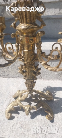 Бронзов Свещник 5ца, снимка 2 - Декорация за дома - 51611066