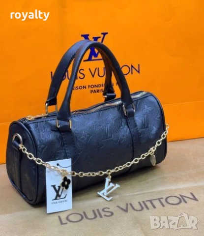 Louis Vuitton Нова Дамска Кожена Черна Чанта Луи Витон 