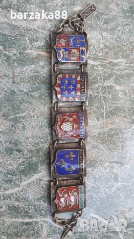 Немска посребрена гривна с Гербове, снимка 5 - Гривни - 53794308