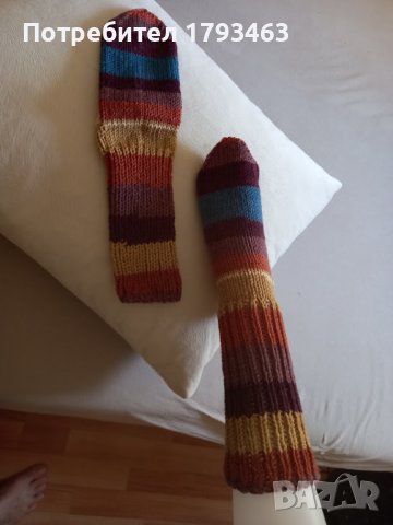 Ръчно плетени мъжки чорапи размер 38, снимка 2 - Мъжки чорапи - 41762245