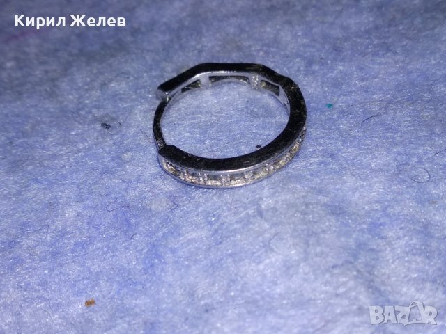 СТАРА СРЕБЪРНА СКЪПОЦЕННА АРТ ОБЕЦА СРЕБРО 925 с БЯЛА ПОЗЛАТА 38219, снимка 3 - Антикварни и старинни предмети - 40921109