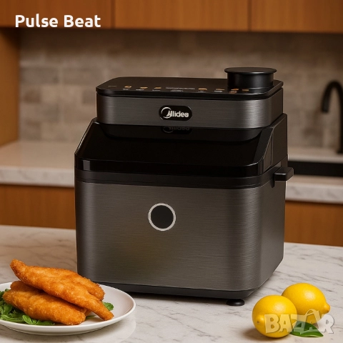 Фритюрник с горещ въздух Midea DualTaste Air Fryer MF-CY75C2 – 7L капацитет, JuicyLock технология, снимка 3 - Фритюрници - 52405359