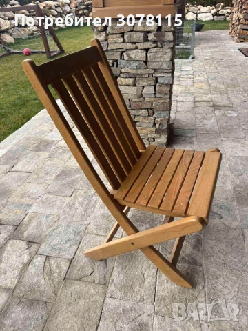 Дървен сгъваем трапезен стол , снимка 2 - Столове - 53018182