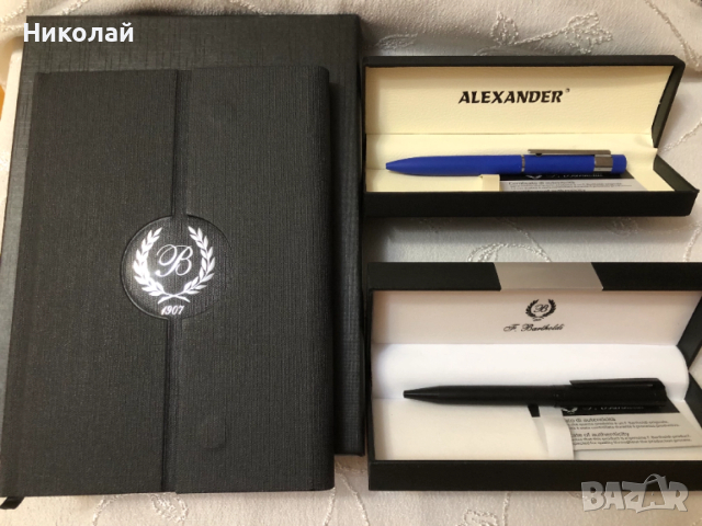 Луксозни бизнес аксесоари F. Bartholdi – бележник /тефтер и химикалки в подаръчни кутии, сертификат, снимка 3 - Ученически пособия, канцеларски материали - 52682186