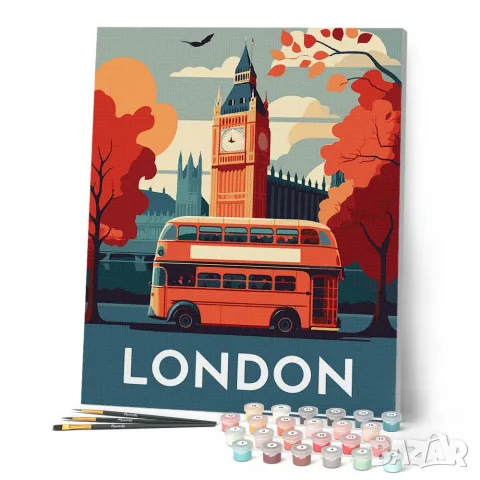 Комплект за рисуване по номера London, Figured'Art, 40 х 50 см