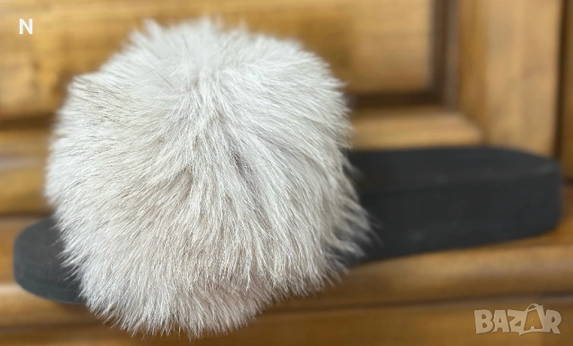 Чехли с естествен косъм , снимка 2 - Чехли - 52960124