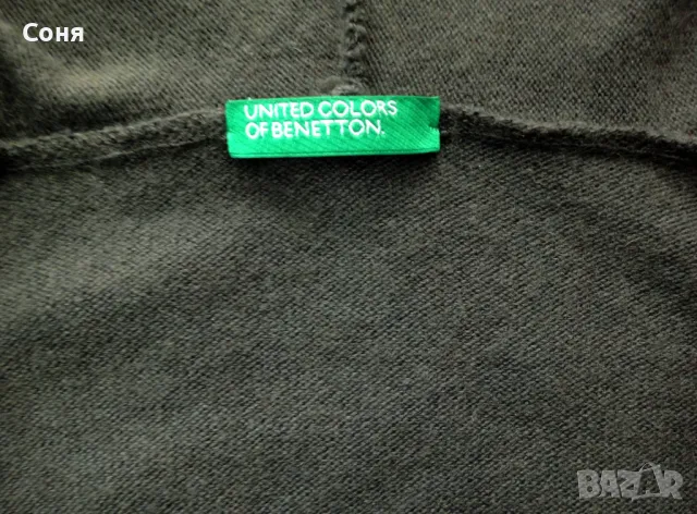 BENETTON фина вълна кафява с качулка, снимка 3 - Рокли - 48003456
