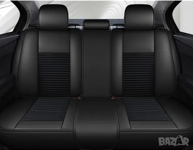комплект универсална тапицерия за автомобилни седалки в черен цвят – луксозен дизайн, снимка 4 - Аксесоари и консумативи - 50215147