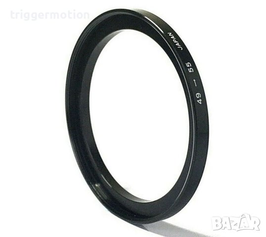 49mm - 55mm Преходник за филтър на резба Step-Up Lens Filter Adapter Ring, Произведен в Япония, снимка 2 - Обективи и филтри - 41600330