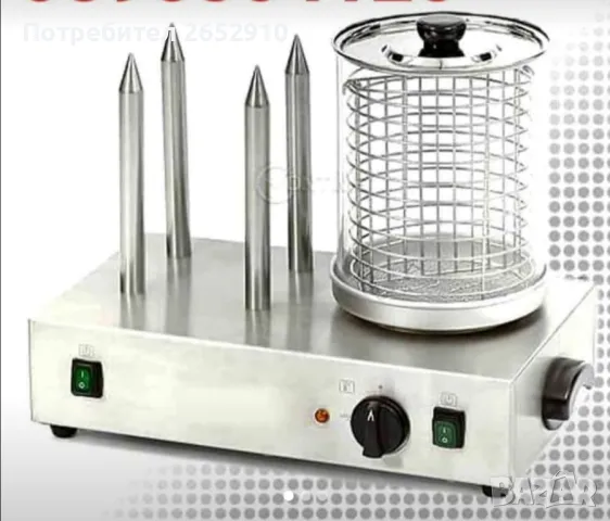 Професионални хот-дог машини с 4 шиша и стъклена вана! Чисто нови! Супер цена 489лв/250,02€ с ДДС, снимка 3 - Обзавеждане за заведение - 48400006